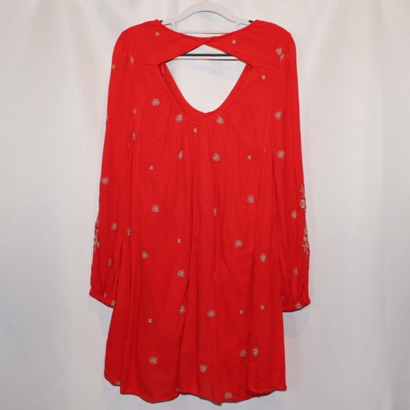 VGUC Free People Sweet Tennessee Embroidered Mini Dress Long Sleeve Small - Picture 6 of 10